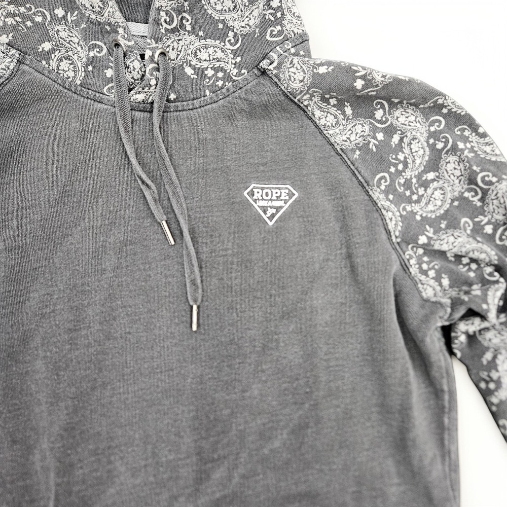 Hooey Hoodie Rope Like A Girl Paisley Women's Large Gray‎ Western Pullover Rodeo - Picture 2 of 11
